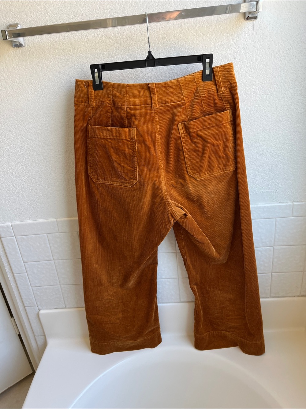 Anthropologie Maeve Burnt Orange Corduroy Wide-Leg Pants - Picture 3 of 3